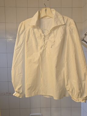 Romantic Lace Up Poet's Shirt Size M